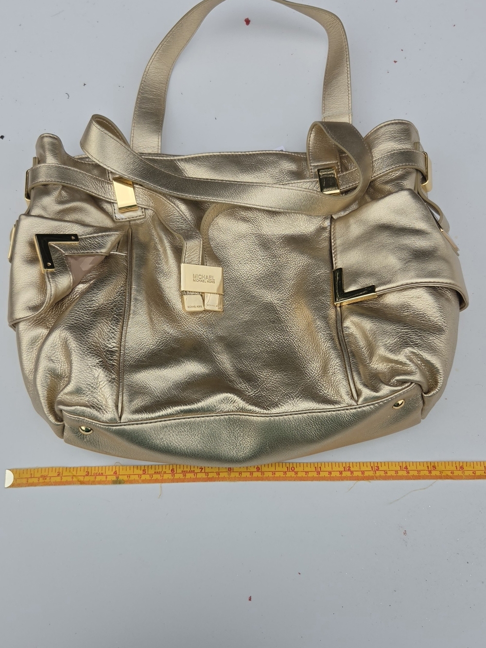 Michael Kors Metallic Gold Leather Shoulder Bag